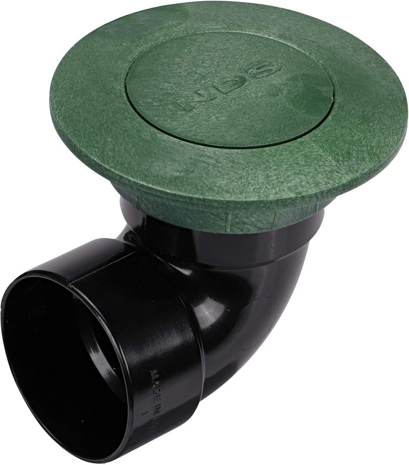 NDS 322G* Pop-Up Drainage Emitter with Elbow, fits 3-Inch Sewer and Drain Pipe, Works with Drainage Systems Including Catch Basins and Channel Drains, Green - Image 1